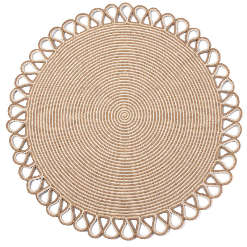 στρογγυλό-χαλί-καλοκαιρινό-φ120-silk-fashion-beige Χαλί γιούτα 1911 (150cm) beige