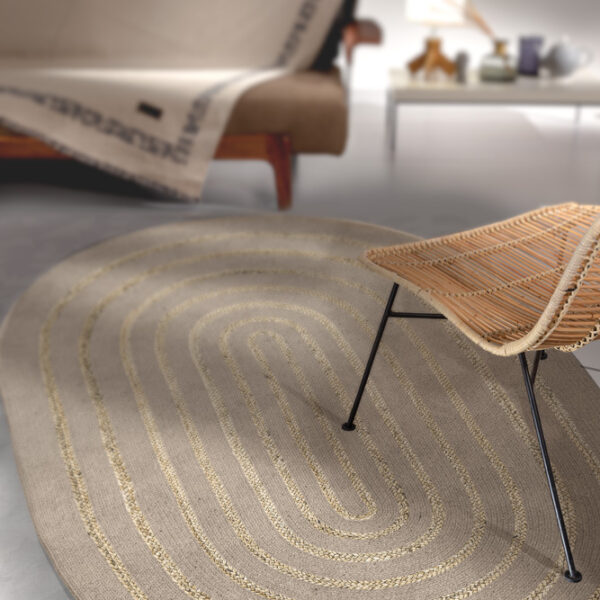 Ψάθινο Χαλί Guy Laroche Maya Taupe 140X210 Οβάλ