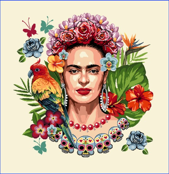 Μαξιλαρι διακοσμητικο στοφινο ραφτο με frida kahlo τησ ιδανικο για τον καναπε σε μεγεθοσ 45x45 κεντητο μαξιλαρια χειροποιητο